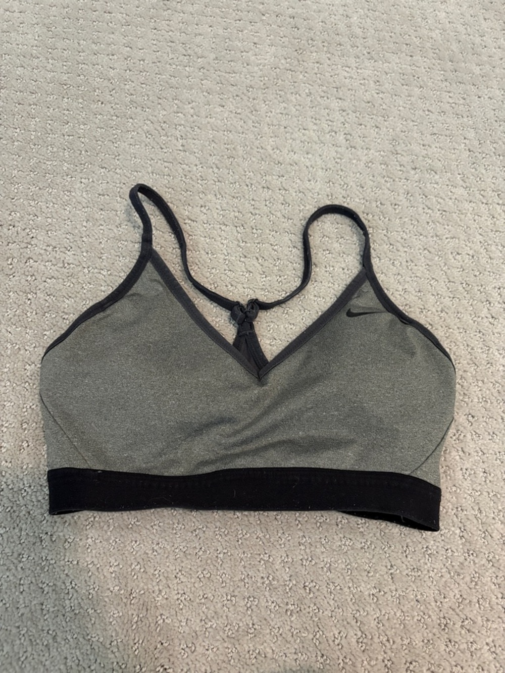 Nike Grey and Black Light Support Sports Bralette